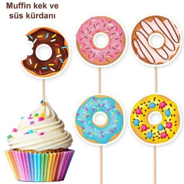 Donut Temalı Şekilli Kürdan 10 Adet