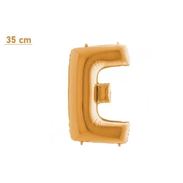 E Harf Folyo Balon – Gold – (35 cm - 16 inch)