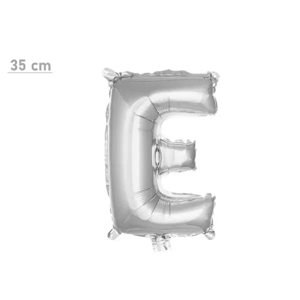 E Harf Folyo Balon – Gümüş – (35 cm - 16 inch)