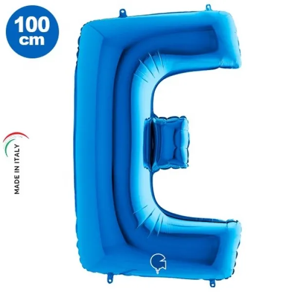 E Harf Folyo Balon – Mavi – 100 cm (40 inch)