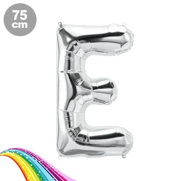 E - Harfi Folyo Balon Gümüş (75 cm)