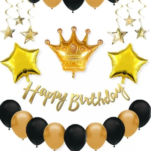 Erkek Doğum Günü Süsleri Seti Kral Taçlı