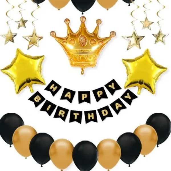 Erkek Doğum Günü Süsleri Seti Kral Taçlı