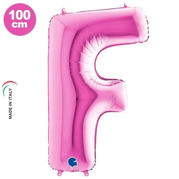 F Harf Folyo Balon – Pembe – 100 cm (40 inch)