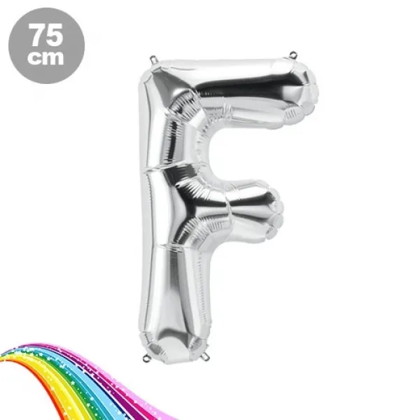 F - Harfi Folyo Balon Gümüş (75 cm)