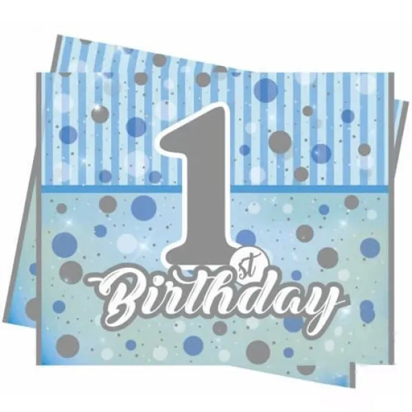 First Birthday Mavi Masa Örtüsü 120*180 cm