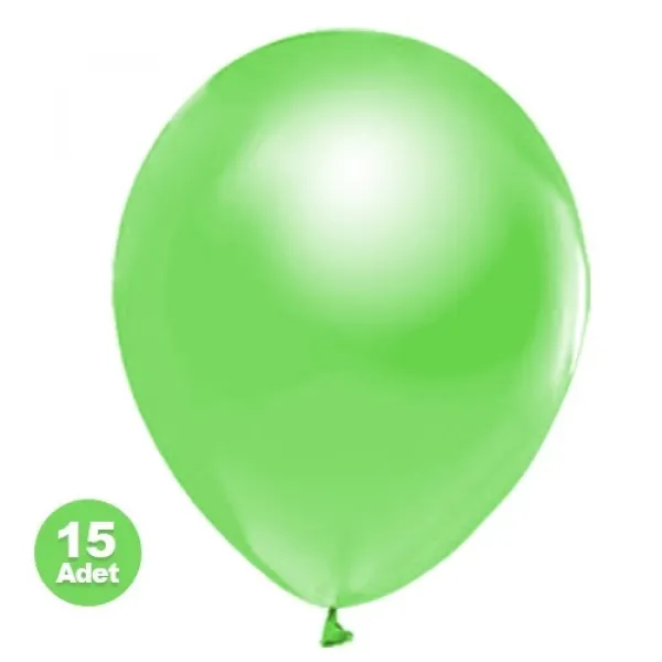 Fıstık Yeşili Balon Metalik 15 Adet