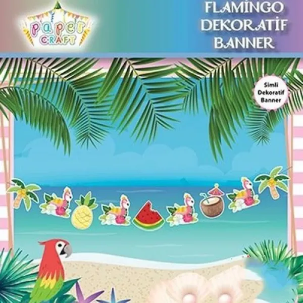 Flamingo Ananas Dekoratif Banner (165*20 cm)