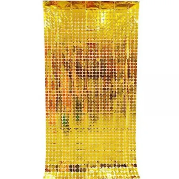 Folyo Payetli Duvar Perdesi Gold 1x2 Metre