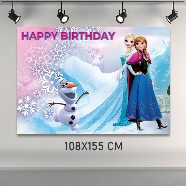Frozen Elsa Doğum Günü Parti Afişi (108x155 cm)
