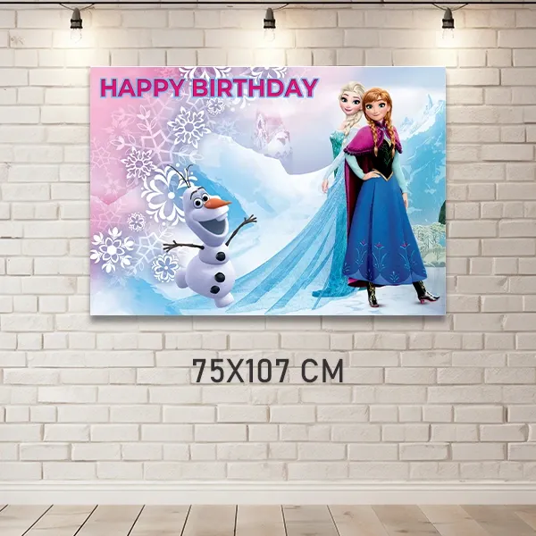 Frozen Elsa Doğum Günü Parti Afişi (75x107 cm)