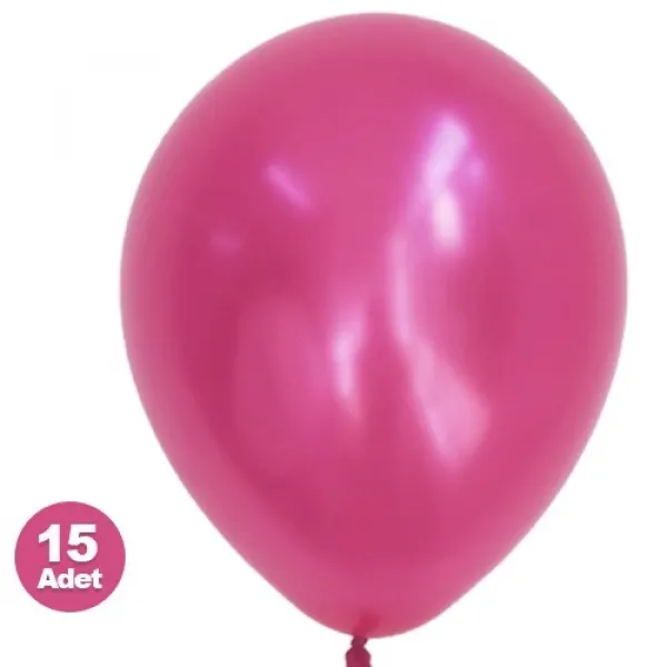 Fuşya Balon Metalik 15 Adet