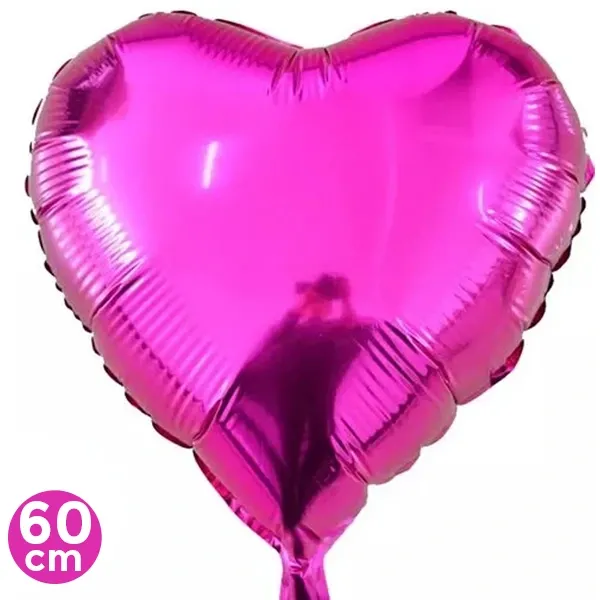 Fuşya Kalp Folyo Balon (60 cm)