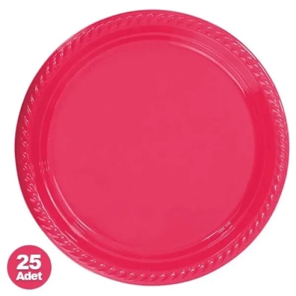 Fuşya Plastik Lüks Tabak (25 adet)