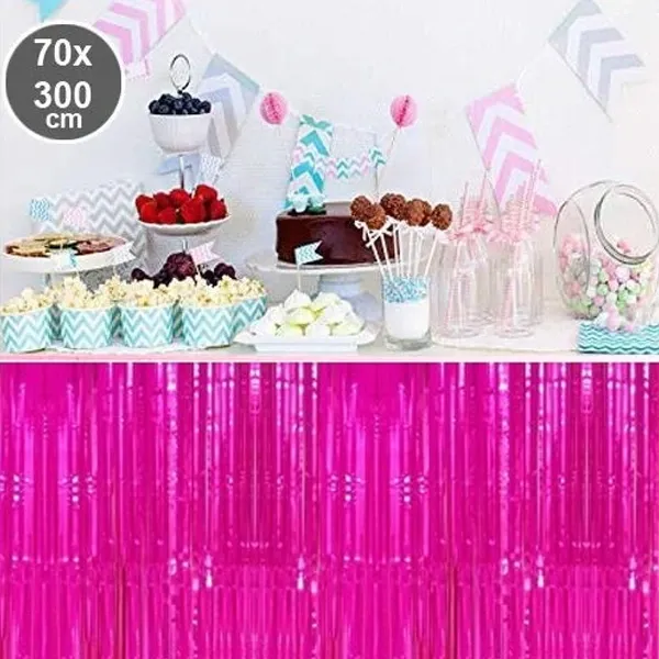Fuşya Püsküllü Masa Eteği 70*300 cm