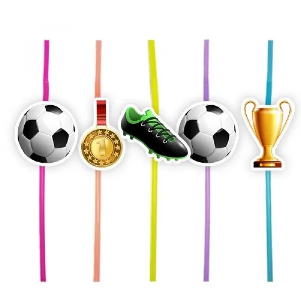 Futbol Temalı Artistik Pipet 10 Adet