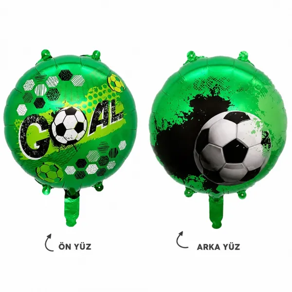 Futbol Temalı Goal Çift Taraflı Folyo Balon 1 Adet (45 cm)