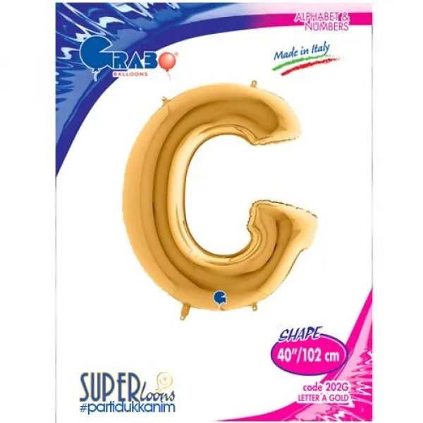 G Harf Folyo Balon – Gold – 100 cm (40 inch)