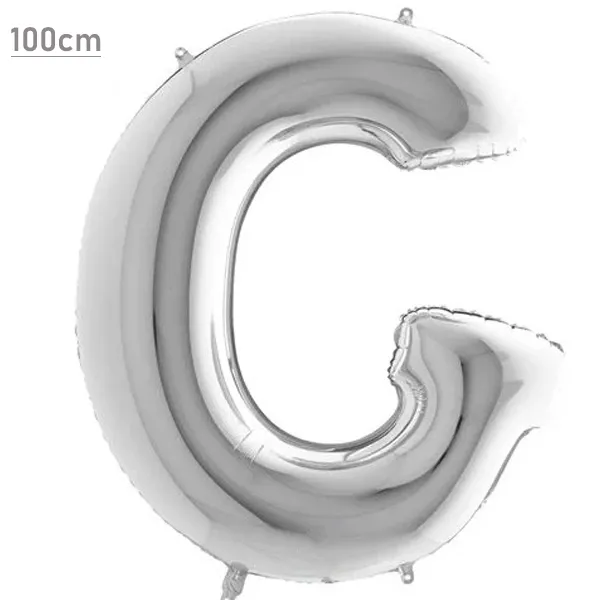 G Harf Folyo Balon – Gümüş – 100 cm (40 inch)