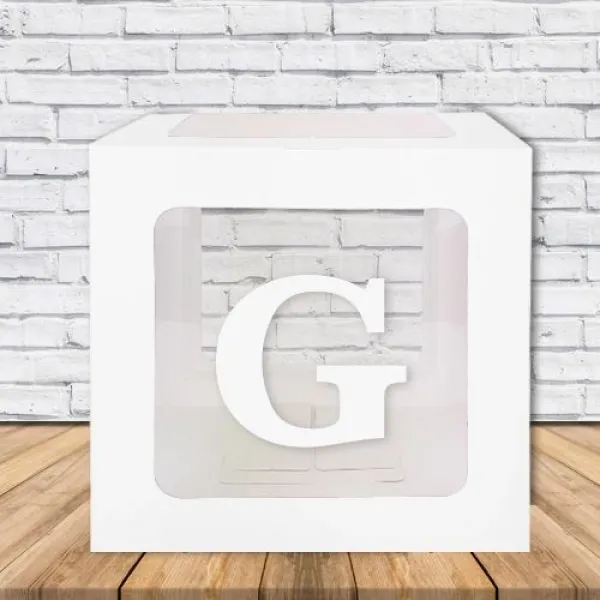 G - Harfi Şeffaf Kutu Beyaz 25 cm