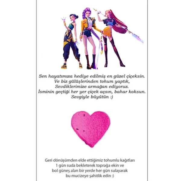 K-Pop Demon Hunters Hediyelik Tohum Kartı (5 Adet)