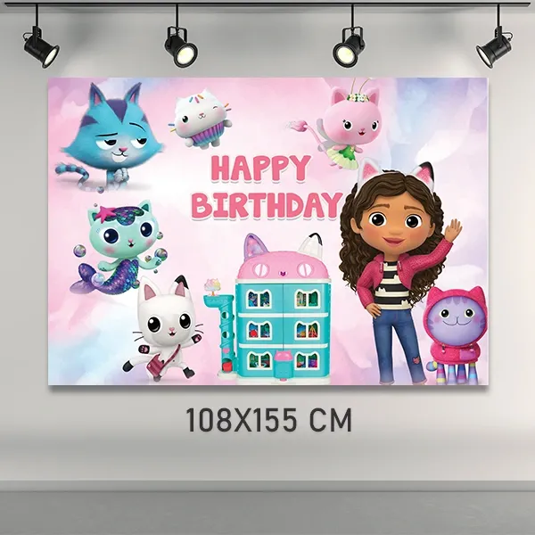Gabbys Dollhouse Doğum Günü Afişi (108x155 cm)