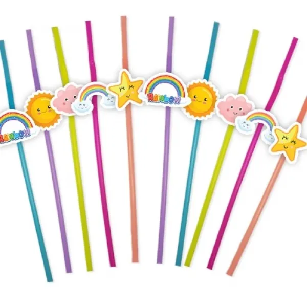 Gökkuşağı Artistik Pipet 10 Adet