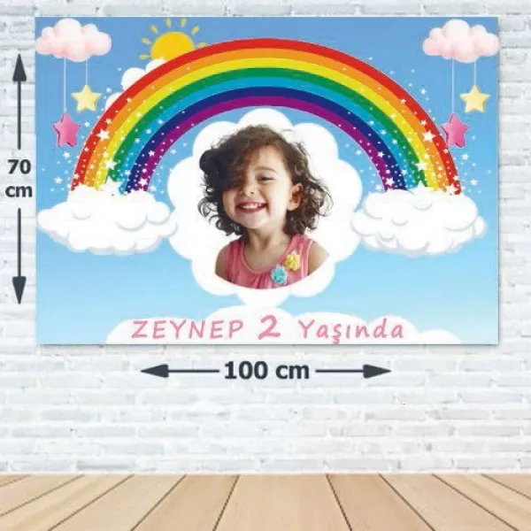 Gökkuşağı Doğum Günü Parti Afiş 70*100 cm