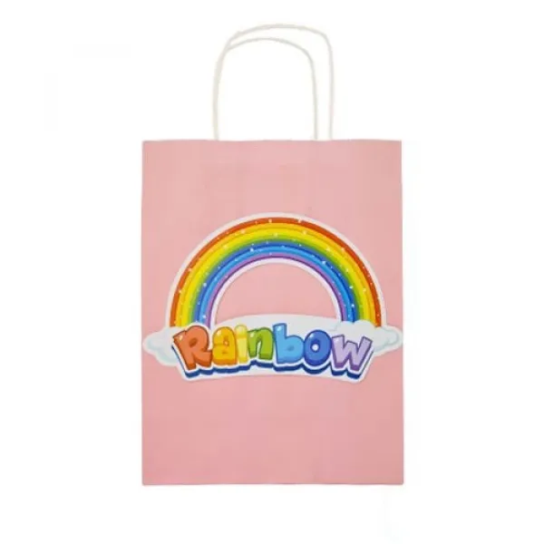 Gökkuşağı Kağıt Hediye Çantası 1 adet 18x22