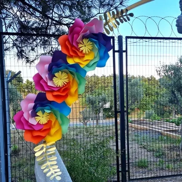 Gökkuşağı Rüzgar Gülü Kağıt Çiçek Seti