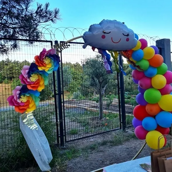 Gökkuşağı Rüzgar Gülü Kağıt Çiçek Seti