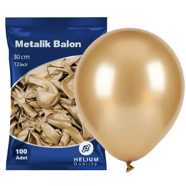 Gold Balon Metalik 100 Adet