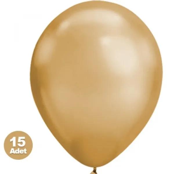 Gold Balon Metalik 15 Adet