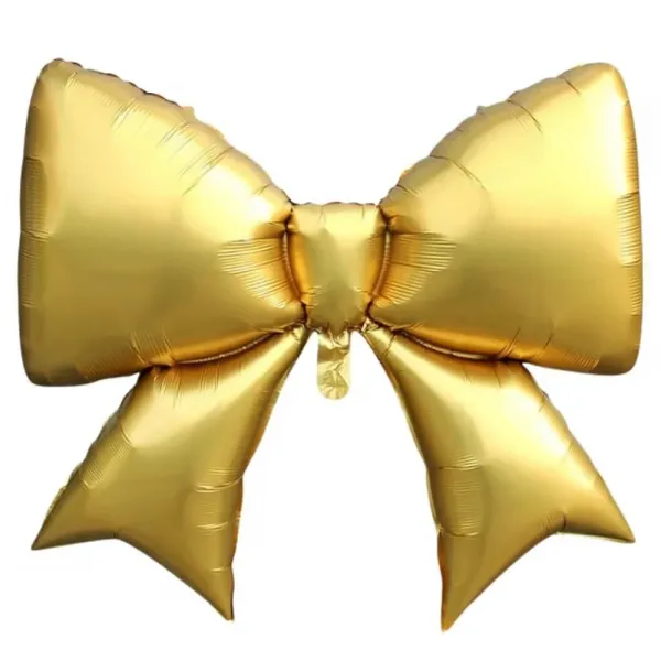 Gold Fiyonk Kurdele Folyo Balon (98x75 cm)