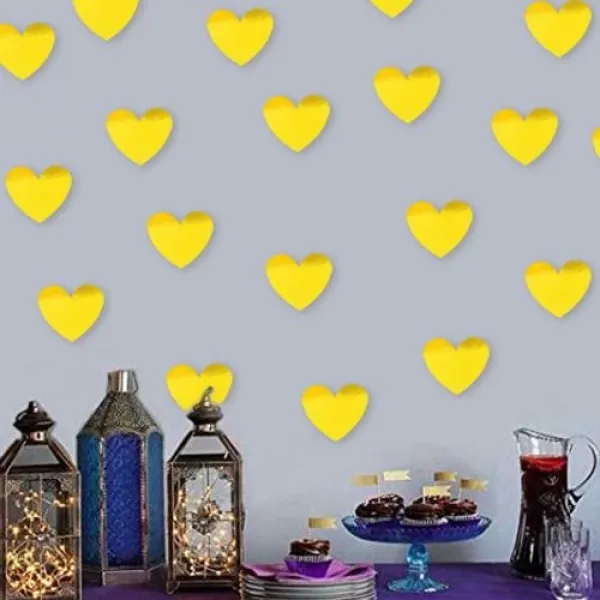 Gold Kalp Dekoratif Amaçlı Süs 50 Adet 8 cm