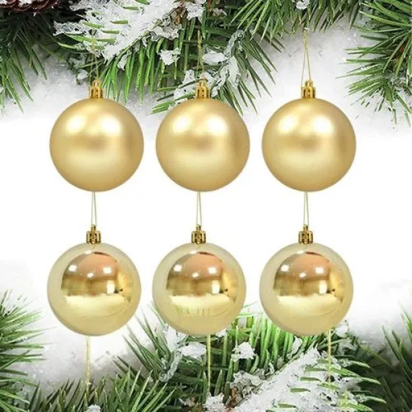 Gold Top Yılbaşı Ağaç Süsü 6 Adet 5 cm