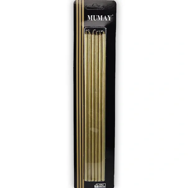 Gold Uzun Pasta Mumu Lüks (6lı - 25 cm)