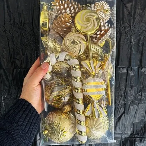 Gold Yılbaşı Süsleri Lüks Set (26 Parça)