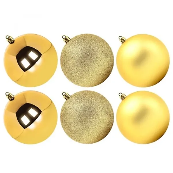 Gold Yılbaşı Topu Simli - Parlak - Mat 20 adet 10 cm