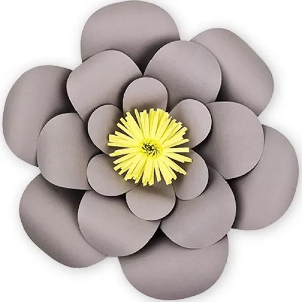 Gri Renk Kağıt Çiçek 1 Adet (30 cm)