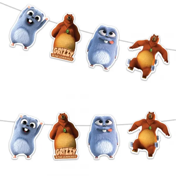 Grizzy ve Lemmingler Dekor Süs Banner (155x18 cm)