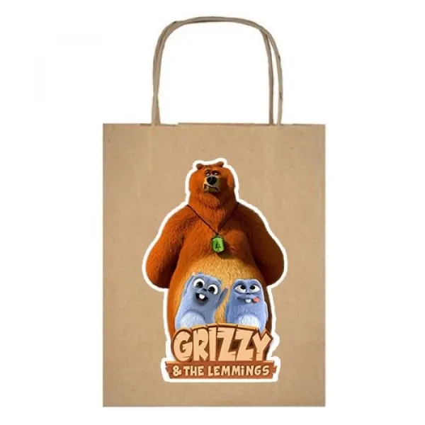 Grizzy ve Lemmingler Kağıt Hediye Çantası 1 adet 18x22