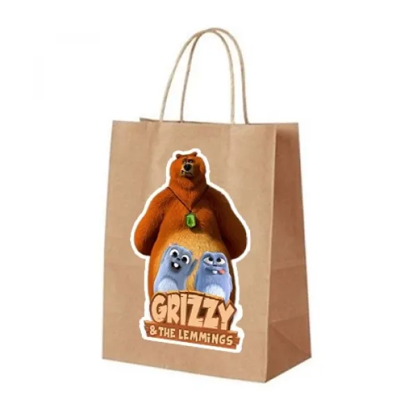 Grizzy ve Lemmingler Kağıt Hediye Çantası 1 adet 18x22