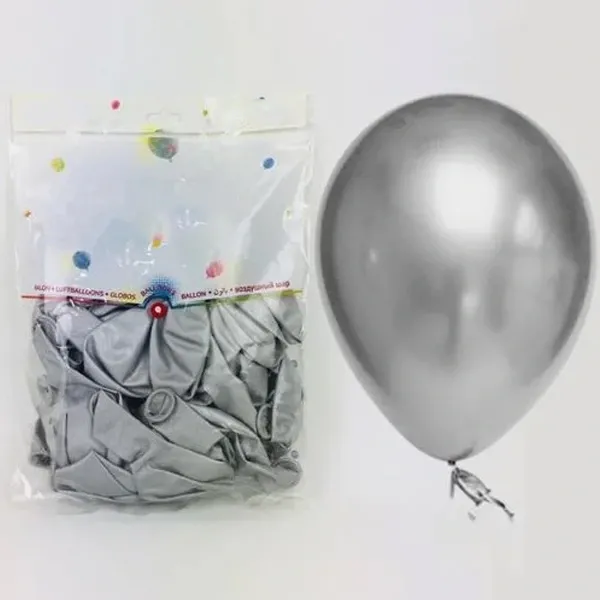 Gümüş Krom Balon 50 Adet (30 cm)