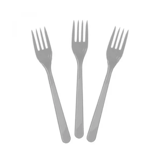 Gümüş Plastik Çatal Lüks (25 adet)