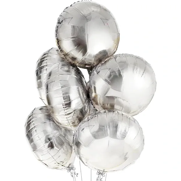 Gümüş Yuvarlak Folyo Balon (45 cm - 1 Adet)