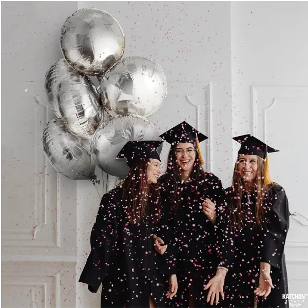 Gümüş Yuvarlak Folyo Balon (45 cm - 1 Adet)