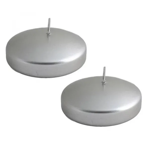 Gümüş Yüzen Mum 2 Adet Lüks