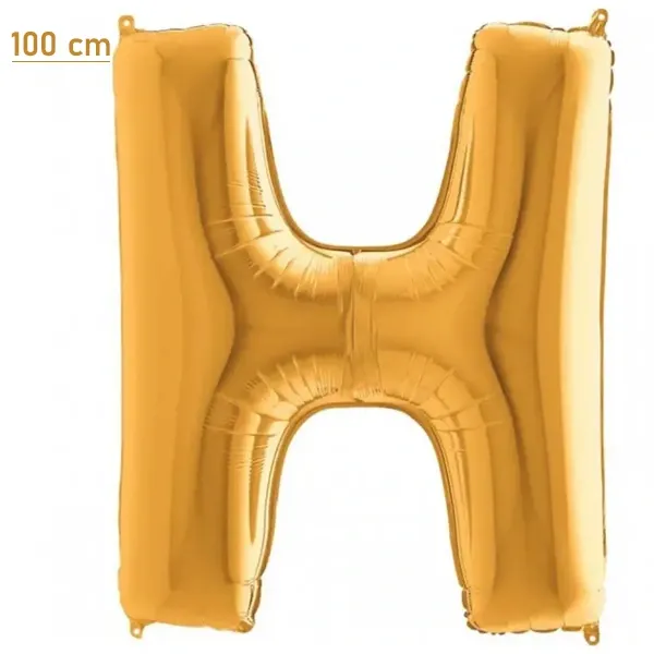 H Harf Folyo Balon – Gold – 100 cm (40 inch)
