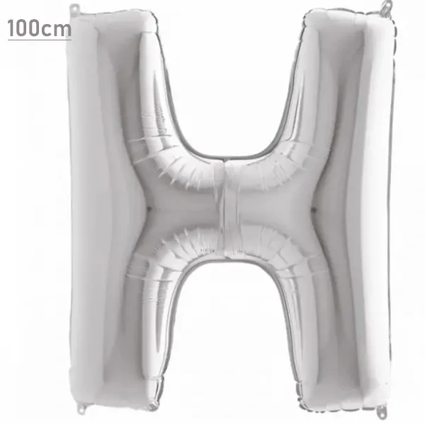 H Harf Folyo Balon – Gümüş – 100 cm (40 inch)